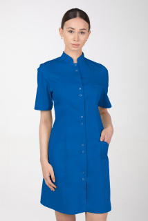 Dámske zdravotnícke šaty so stojačikom  M-141TK, modrá