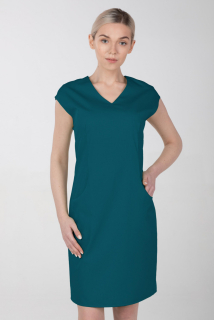 Dámske zdravotnícke šaty s elastanom M-373X, tmavo zelená
