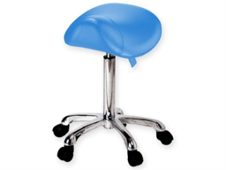 Výškovo nastaviteľná taburetka s tvarovaným sedadlom, modrá