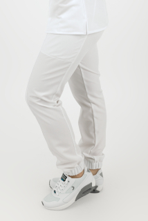 Dámske elastické zdravotnícke nohavice (joggery) M-200XCG, biela