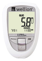 Glukomer Wellion LUNA Duo s funkciou merania cholesterolu, biela farba